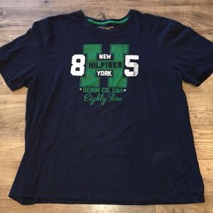 Tommy Hilfiger vintage style summer fun Sift big man TH blue t shirt XXL